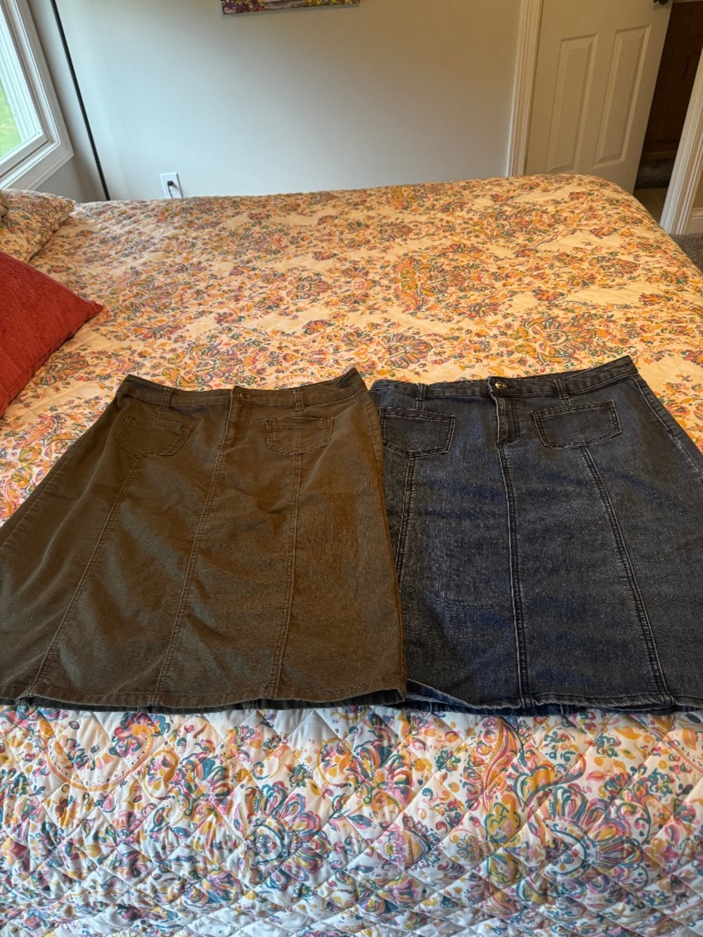Lot of two Christopher & Banks Jean skirt size 12
